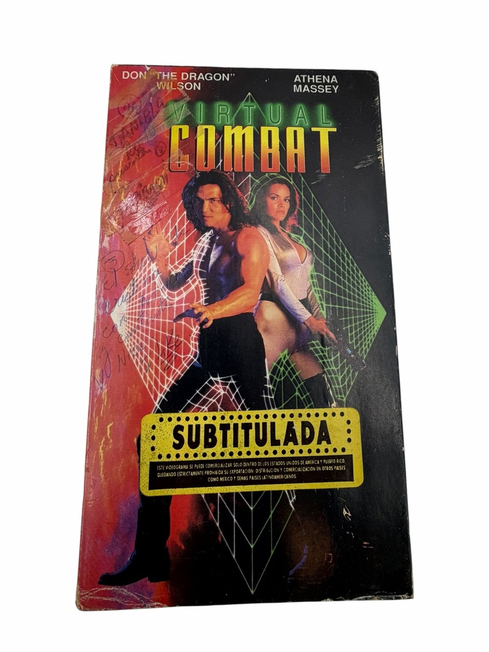 Virtual Combat VHS Don Dragon Wilson Athena Massey Michael Bernardo 1995 TESTED